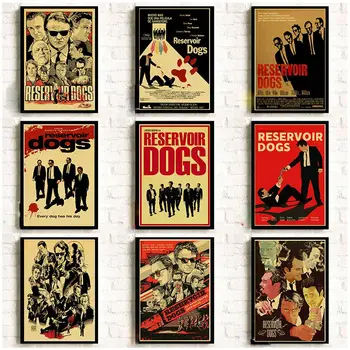 Klasik Film Rezervuar Köpekler Vintage Poster Kraft Kağıt Baskılı Duvar Posteri Ev Odası Sanat Dekoratif Boyama Duvar sticker