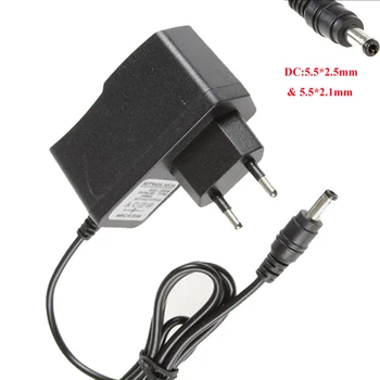 Siyah Avrupa 5 V 0.5 A / 1.0 A/1.5 A / 2.0 A güç adaptörü 5.5*2.5 mm & 5.5*2.1 mm 100-240 V AC DC güç şarj
