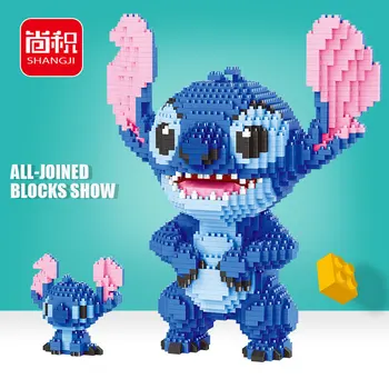 2300 adet + Dikiş Elmas Yapı Taşı Mikro Lilo ve Stitch Şekil Sevimli 3D Modeli 22cm Çocuklar İçin Mini Tuğla Oyuncaklar 21823