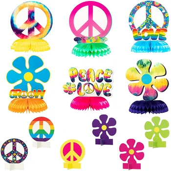 Hippi Petek Topu Centerpieces Parti Favor Dekorasyon Malzemeleri 12 adet Masa Topper Çiçek Karışık Desen Temalı fotoğraf kabini