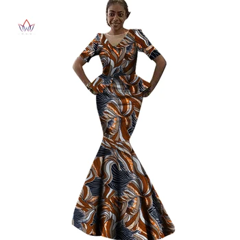 Afrika kadın kıyafetleri Casual Kadın Maxi Elbise Kısa Kollu Afrika Baskı Giyim Uzun Desen Çiçek Parti düğün elbisesi WY969