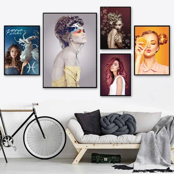 Ev Dekorasyon Hd Baskılar Portre Boyama Resim Soyut Duvar Sanatı Modüler Tuval Kız Modern Poster Oturma Odası İçin Hiçbir Çerçeve