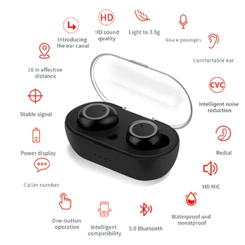 Y50 TWS Kulaklık Bluetooth Kulaklık kablosuz kulaklık Spor Açık Kulakiçi Dokunmatik İşitme Handfree Mic İle Satış Toptan