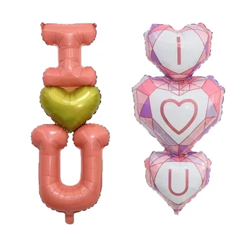 10 adet Yapışık Kalp aşk Balonlar Şişme Folyo Balon Düğün Sevgililer Günü Süslemeleri Balon Seni Seviyorum Globos