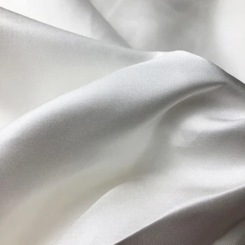 Doğa Beyaz 114 cm 140 Geniş 100 % Saf İpek 10 14 16 18 m / m Dimi Kumaş Kadınlar için Elbise Baskılı Kumaş DIY Dikiş Ücretsiz Kargo
