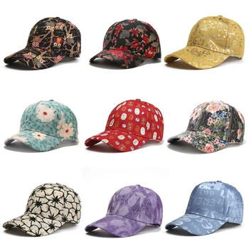 2022 Yeni Baskı Çiçek Beyzbol Kapaklar Erkekler ve Kadınlar için Yaz güneş şapkası vizör kapağı Ayarlanabilir Bonne Şapkalar Gorras