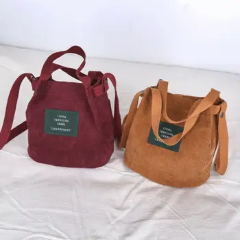 Kadın Kadife alışveriş çantası Kadın Tuval Kumaş omuzdan askili çanta Çevre Saklama Çantası Kullanımlık Katlanabilir Eko Bakkal Tote