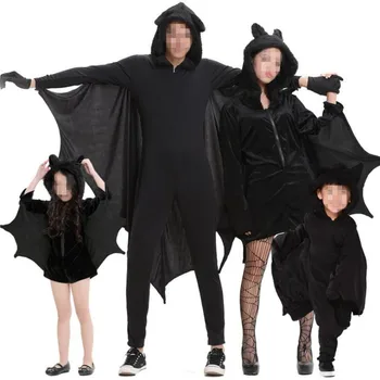 Siyah Yarasa Vampir Kostüm Aile Severler Cosplay Kostümleri Masquerade Parti Elbise Dekorasyon Noel Çocuk Yetişkin Cadılar Bayramı