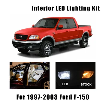 10 Ampuller Beyaz İç LED Araba Harita kubbe ışık Kiti İçin Fit 1997-2000 2001 2002 2003 Ford F - 150 F150 Nezaket Adım Lisans Lambası