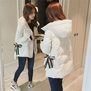 Kış Ceket Kadın Parkas 2022 Yeni Moda Kore Gevşek Uzun Kollu kapüşonlu ceket Kalınlaşmak Kadın Pamuk Yastıklı Parka Dış Giyim