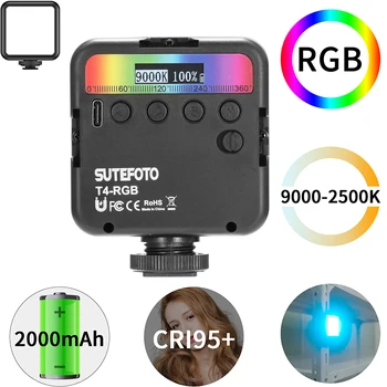 2 adet / grup SuteFoto Mini RGB Video ışığı Led şarj Edilebilir 2000mAh Led Kamera panel lambası Fotoğraf Aydınlatma Youtube Tik tok