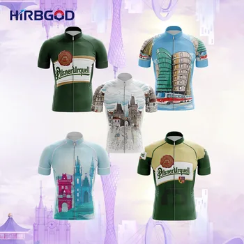 HIRBGOD erkek Dağ Bisikleti Gömlek Çek Tarzı Baskılı Kısa Kollu Bisiklet Jersey 2022 Bisiklet Yaz Giyim İnce Nefes