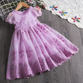 Yaz Kızlar Dantel Nakış Elbise Tutu Doğum Günü Çocuklar Kızlar için Elbiseler Prenses Parti Kıyafeti çocuk giyim Kız Kostüm