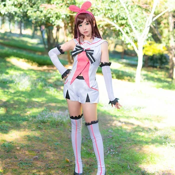 Anime Youtuber Kizuna AI Cosplay Kostüm AI Kanal Yeni Kıyafet Kostüm Kadınlar İçin Cosplay A. I. Popüler Sanal Youtuber