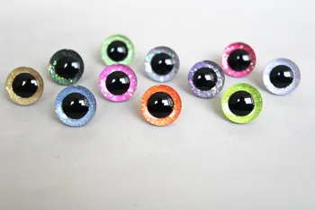 YENİ BLİNG BLİNG GÖZLER 9mm 12mm 14mm 16mm 18mm 20mm 25mm 30mm 35mm 3D Glitter oyuncak gözler zanaat bebek peluş gözler-C11-100 ADET