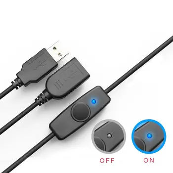 USB kablosu 50/100cm USB 2.0 A Erkek Bir Kadın Uzatma Genişletici Siyah Kablo İle Anahtarı kapalı Kablo Ahududu Pi için fan lambası