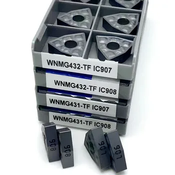 Karbür uçlar WNMG080408 TF IC907 WNMG080408 TF IC908 Dış torna parçaları araçları WNMG 080404 Yüksek kaliteli CNC kesme aletleri