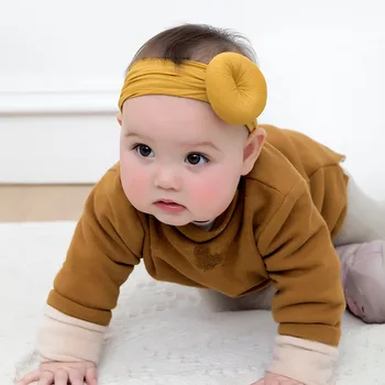 Yuvarlak Düğüm Kafa Wrap Yumuşak Bebek Çörek Kafa Bandı Elastik Naylon Kızlar Bantlar Yenidoğan saç aksesuarı