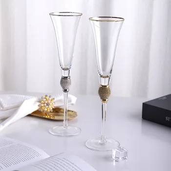 2 Adet Elmas Düğün Flüt şampanya kadehi Cam Bardak Lüks Mahkemesi Adanmış Köpüklü Şarap Tadımı Fincan ŞERİ Şampanya Flüt