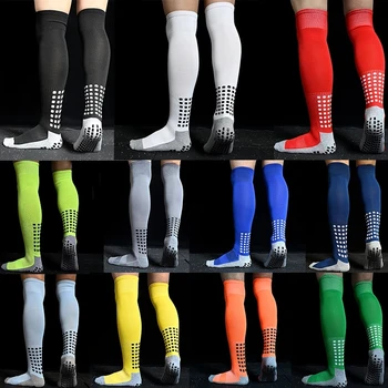 Uzun futbolcu çorapları Kaymaz Silikon Vantuz Kavrama Futbol Spor Erkek Kadın Beyzbol Rugby Nefes Diz Yüksek Uzun Çorap