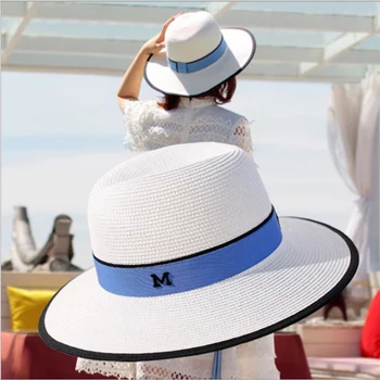 Yaz güneş şapkaları Kadınlar için Plaj Hasır Şapka Erkekler İçin UV Koruma Kapağı Panama Şapka Chapeau Femme 2020 Yeni