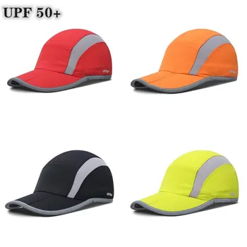 UPF 50 + açık hava şapkası beyzbol şapkası Katlanır Yansıtıcı koşu kepi Yapılandırılmamış Spor Şapka Erkekler ve Kadınlar için Toptan
