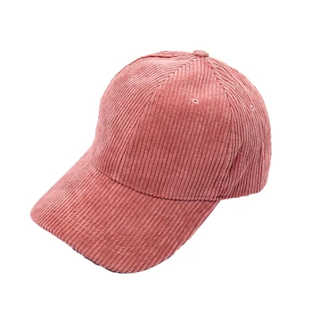 Çizgili Düz Kadife beyzbol şapkası Sonbahar Kış Kadın Erkek Ayarlanabilir Kap Baba Şapka Kahverengi Haki Pembe Şarap Kırmızı Gri