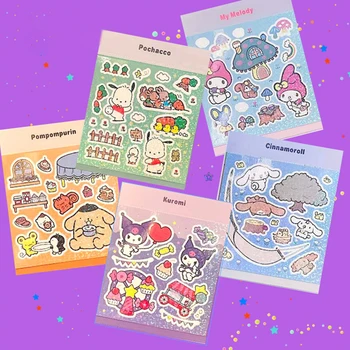 Sanrio Mymelody Japon Sevimli Hayvan Aile El Hesabı Guka Lazer Idol Sticker Dizüstü Araba Bagaj Su Geçirmez çıkarılabilir etiket