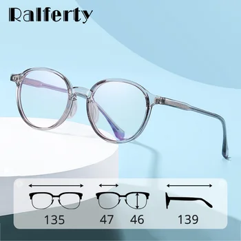 Ralferty TR90 Yuvarlak Şeffaf Gözlük Kadın Daire Bilgisayar bloğu mavi ışık gözlük Erkekler 2022 Tıbbi miyopi gözlük çerçeveleri