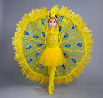 Sevimli Kız Tavuskuşu dans elbise Çocuk performans Kostümleri Giyim
