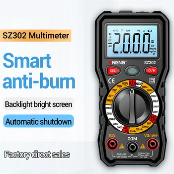 SZ301 SZ302 Dijital Multimetre Profesyonel Multimetro Oto Voltmetre AC DC 220 V Direnç Gerilim Kapasitör Diyot NCV Tester