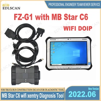 2022.06 Tam yazılım Mb yıldız c6 wifi diop Xentry Çoklayıcı + FZ-G1 tablet bağlantı teşhis aracı