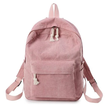 Kadın Sırt Çantası Kadife Tasarım Okul gençler için sırt çantaları kız çocuk okul çantası Çizgili Sırt Çantası Seyahat Çantaları Soulder Çantası Mochila