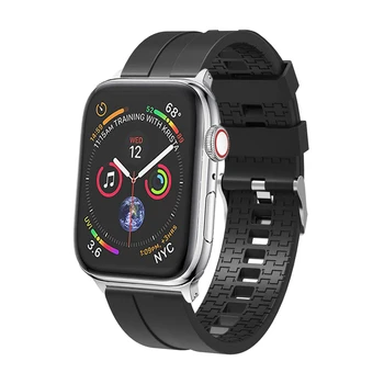Silikon kayış apple saat bandı 44mm / 40mm iwatch bileklik 45mm 41mm 38mm 42mm Spor Kauçuk bilezik apple watch için SE 7 6 5 4 3