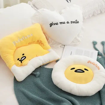 Sarı yastık peluş oyuncak sevimli tembel yumurta peluş bebek karikatür anime çevreleyen yumuşak kanepe dekorasyon kız noel hediyesi