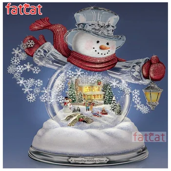 FATCAT 5D Diy Elmas Boyama Noel Mozaik Nakış Satış Tam Kare Yuvarlak Matkap fantezi kardan adam evi AE3156