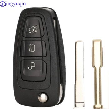 jingyuqin 3 Düğmeler Çevirme anahtar Katlanır araba Uzaktan Anahtar Kabuk Ford Focus için Mk1 Mondeo Transit stil akıllı anahtar kapağı kılıfı Fob