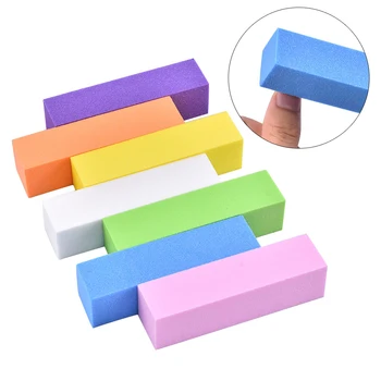 10 Adet / takım Renkli Nail Art Zımpara Sünger Tampon Blok Tırnak Taşlama Parlatma Tırnak Dosyaları Manikür Pedikür Aracı DIY Ev