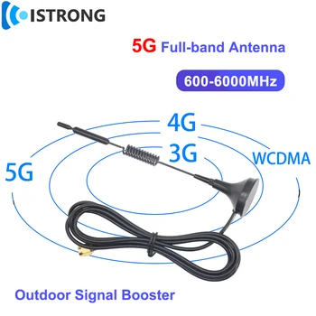 5G 4G 3G CDMA GSM Anten 12dBi Açık Uzun Menzilli Mobil Sinyal Güçlendirici 600-6000MHz Tam Bant Ağ Amplifikatör Manyetik Taban