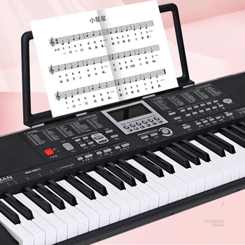 61 Tuşları Profesyonel Müzikal Klavye Çok Fonksiyonlu Yetişkinler Taşınabilir Elektrikli Öğrenmek Eğitim Piyano Çocuklar Organo müzik Cihazı