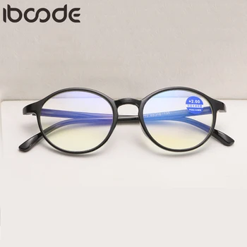 ıboode yuvarlak okuma gözlüğü kadın erkek Anti mavi ışık presbiyopik gözlük kadın erkek TR90 Hipermetrop gözlük gözlük Gafas