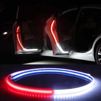 Araba iç kapı dekorasyon karşılama ışık şeritleri LED uyarı ışığı 12V 120cm LED açılış uyarı LED'i ortam şerit lamba