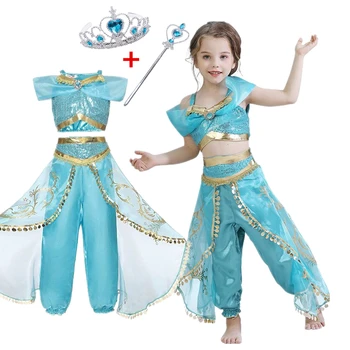 Kızlar Yaz Prenses Kostüm Prenses Dans Elbise Çocuk Arap Fantasia Kız Elbise Cadılar Bayramı Partisi Prenses Elbise Vestidos