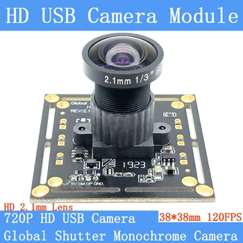 120FPS Monokrom USB Kamera Modülü Küresel Deklanşör Yüksek Hızlı USB Kamerası UVC Linux USB 720 P Mini cctv Gözetim kamera