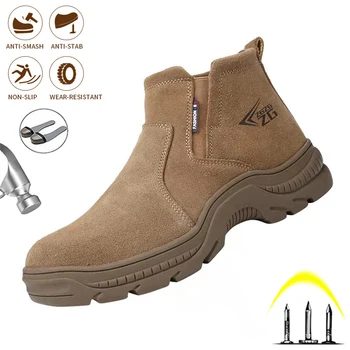 Kış Erkek güvenlik ayakkabıları yıkılmaz İş Güvenliği Botları Delinme Geçirmez Erkek İş Sneakers Anti-Smashing Çelik Ayak Erkek İş Ayakkabısı