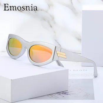 Emosnia Moda Kedi Gözü Punk Güneş Kadınlar Retro Ayna Degrade Gözlük Shades UV400 Erkekler Marka Tasarımcısı güneş gözlüğü UV400