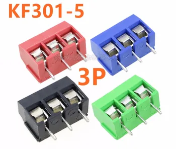 Ücretsiz kargo 10 ADET KF301-5.0-3P Pitch 5.0 mm KF301-3P Düz Pin PCB 2 Pin 3 Pin Vida Terminal Bloğu Bağlayıcı