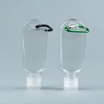 30ml 50ml Doldurulabilir Şişe Kanca İle Plastik Taşınabilir El Dezenfektanı depolama şişesi Kozmetik Krem Konteyner