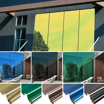 Kendinden Yapışkanlı Ayna pencere filmi Güneş Koruyucu Vinil Cam Renklendirme Dekorasyon için UV Koruma cam çıkartması Güneş Pencere Tonları