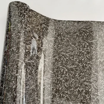 Yüksek Parlak Gri Dövme Karbon Fiber Vinil Wrap Rulo ile Hava Yayın Yapıştırıcı DIY Araba Sarma Çıkartması
